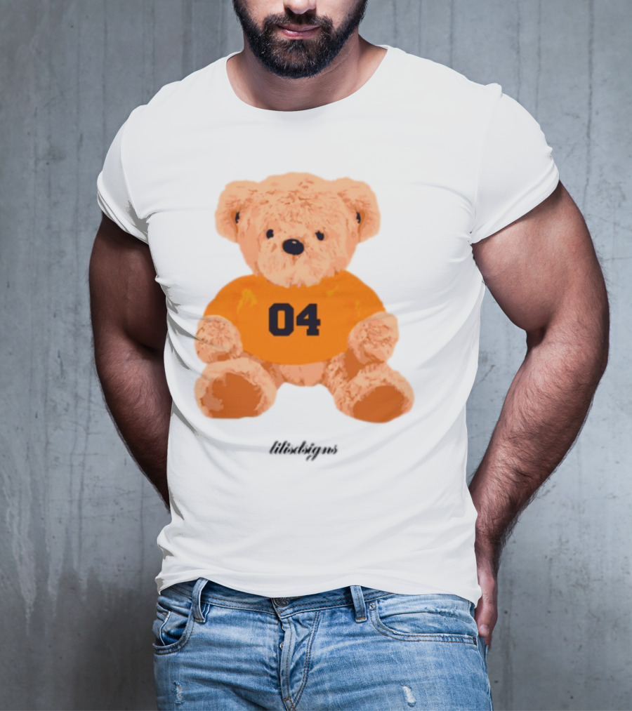 Lilisdsigns 04 Teddy Bear Plush Toy In Orange T-Shirt
