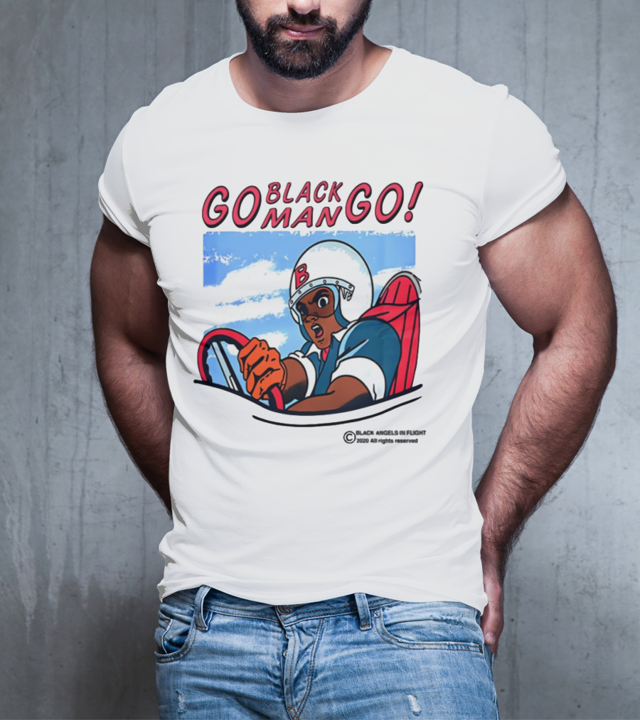 Metro Boomin Go Black Man Go Racer B Helmet Black Angels In Flight Text T-Shirt