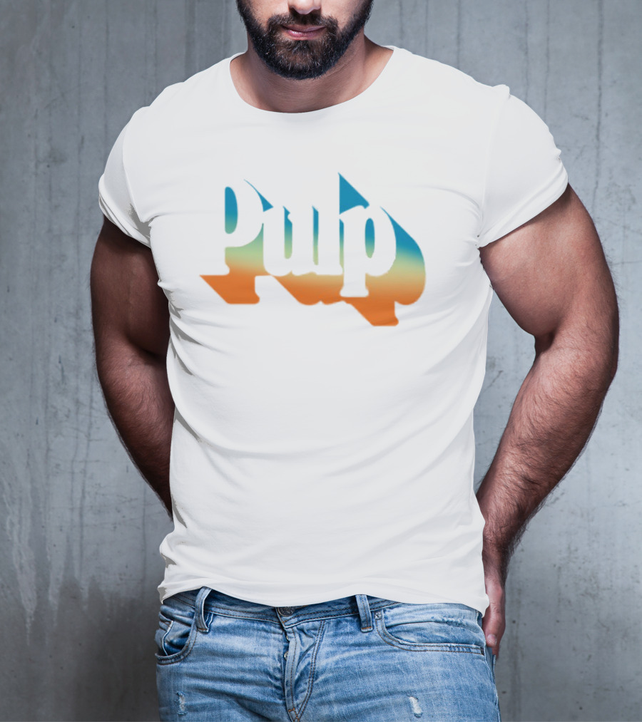 Pulp Sunset Ombre Text Style T-Shirt