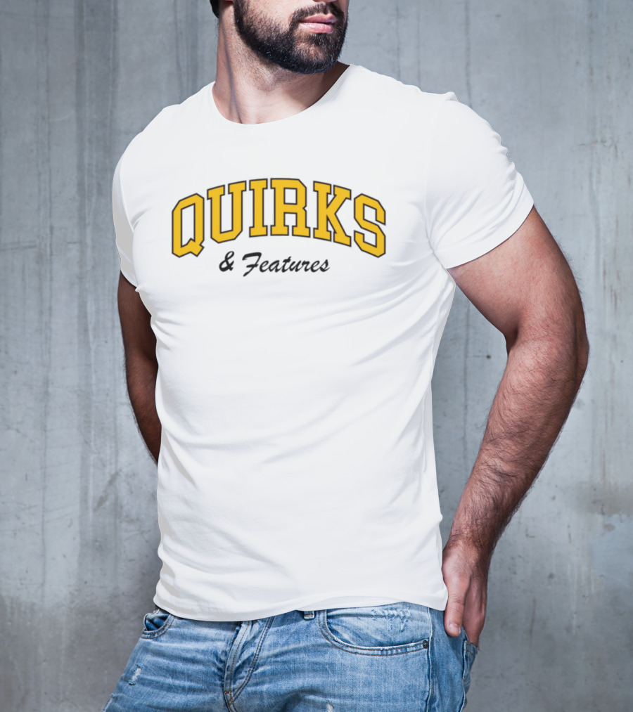 Quirks Yellow Lettering College Style T-Shirt