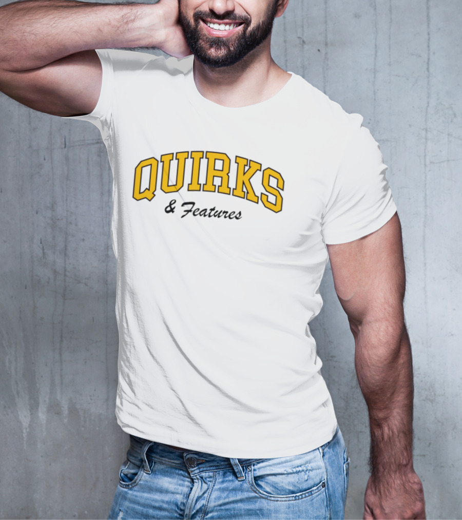 Quirks Yellow Lettering College Style T-Shirt