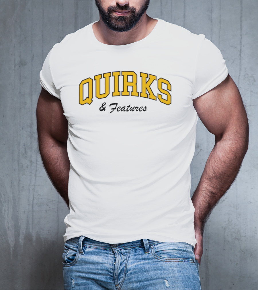Quirks Yellow Lettering College Style T-Shirt