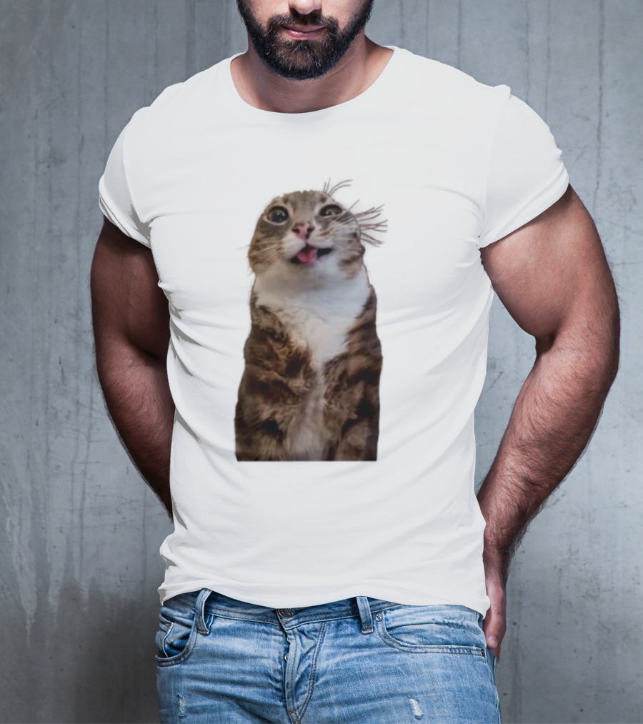 Rigby Cat Funny Feline Expression With Tongue Out T-Shirt