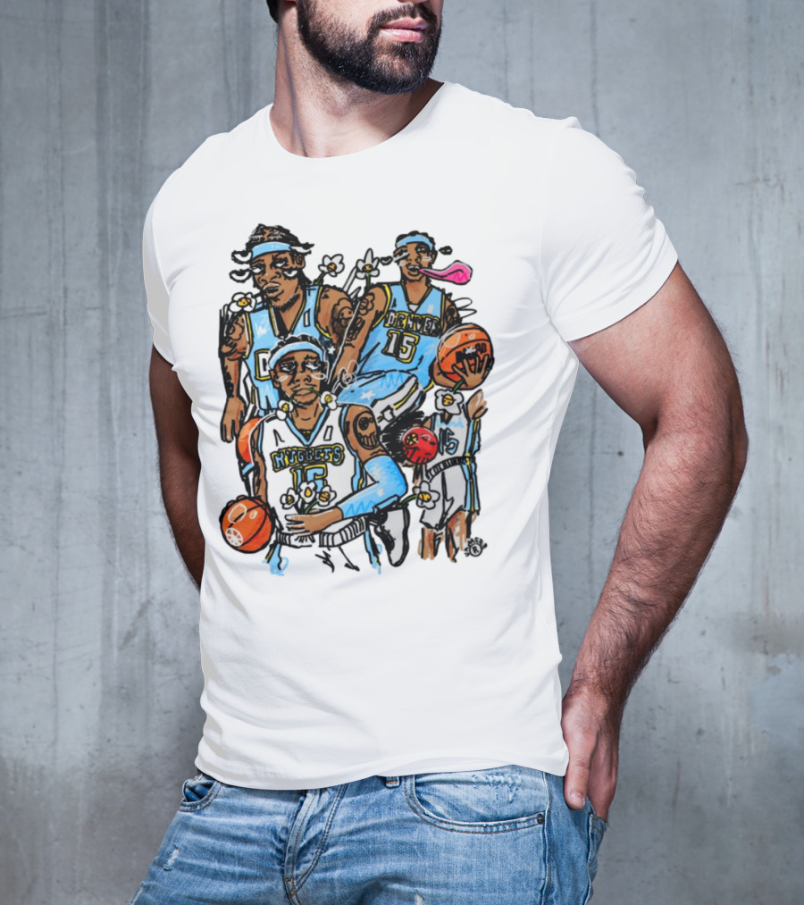 Vxmeee Doodle Melo Nuggets 15 Denver Basketball T-Shirt