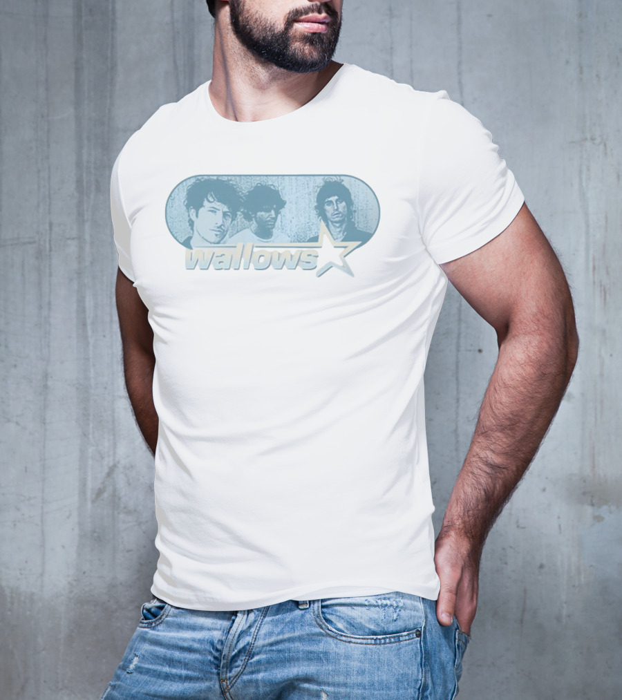 Wallows Band Star Photo Blue Oval Design T-Shirt