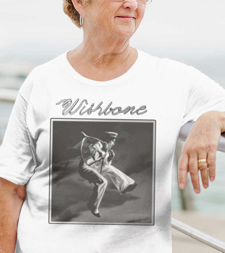 Wishbone Sailor Jumping Album Cover Black And White T-Shirt