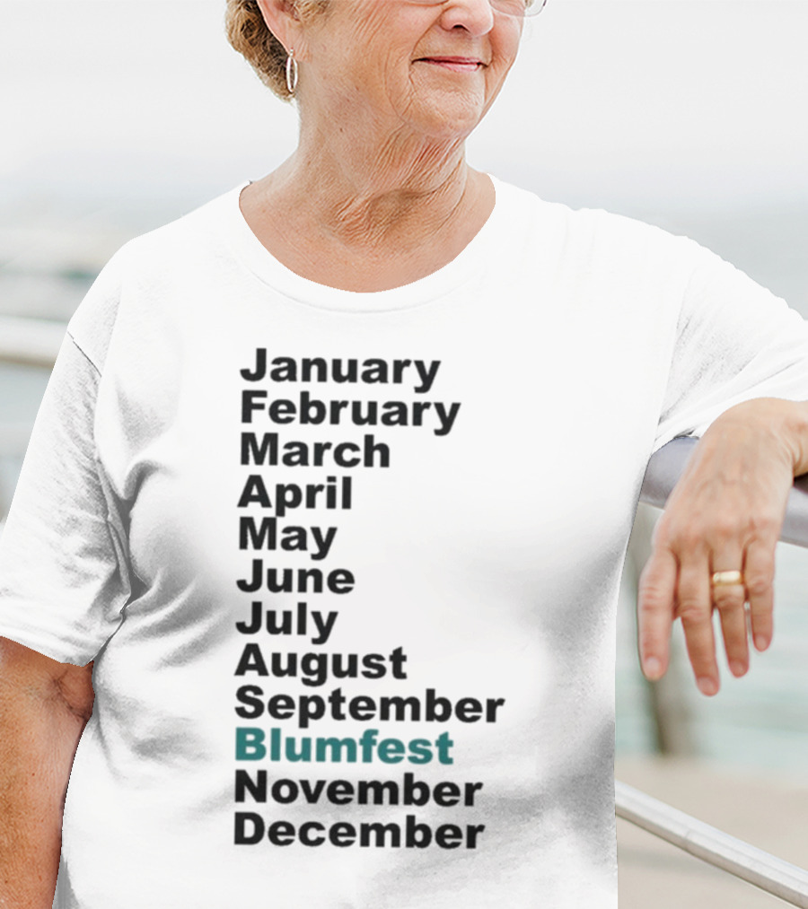 Blumhouse Blumfest Annual Celebrations Calendar Months Listed Design T-Shirt