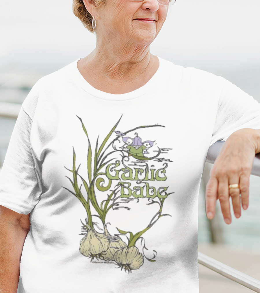 Hannah Michelle Garlic Babe Fairy Illustration T-Shirt