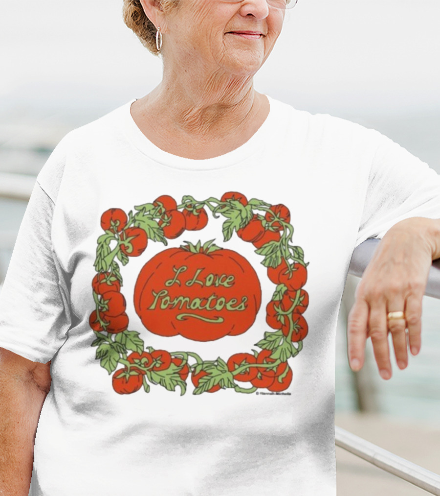 Hannah Michelle I Love Tomatoes Vine Wreath T-Shirt