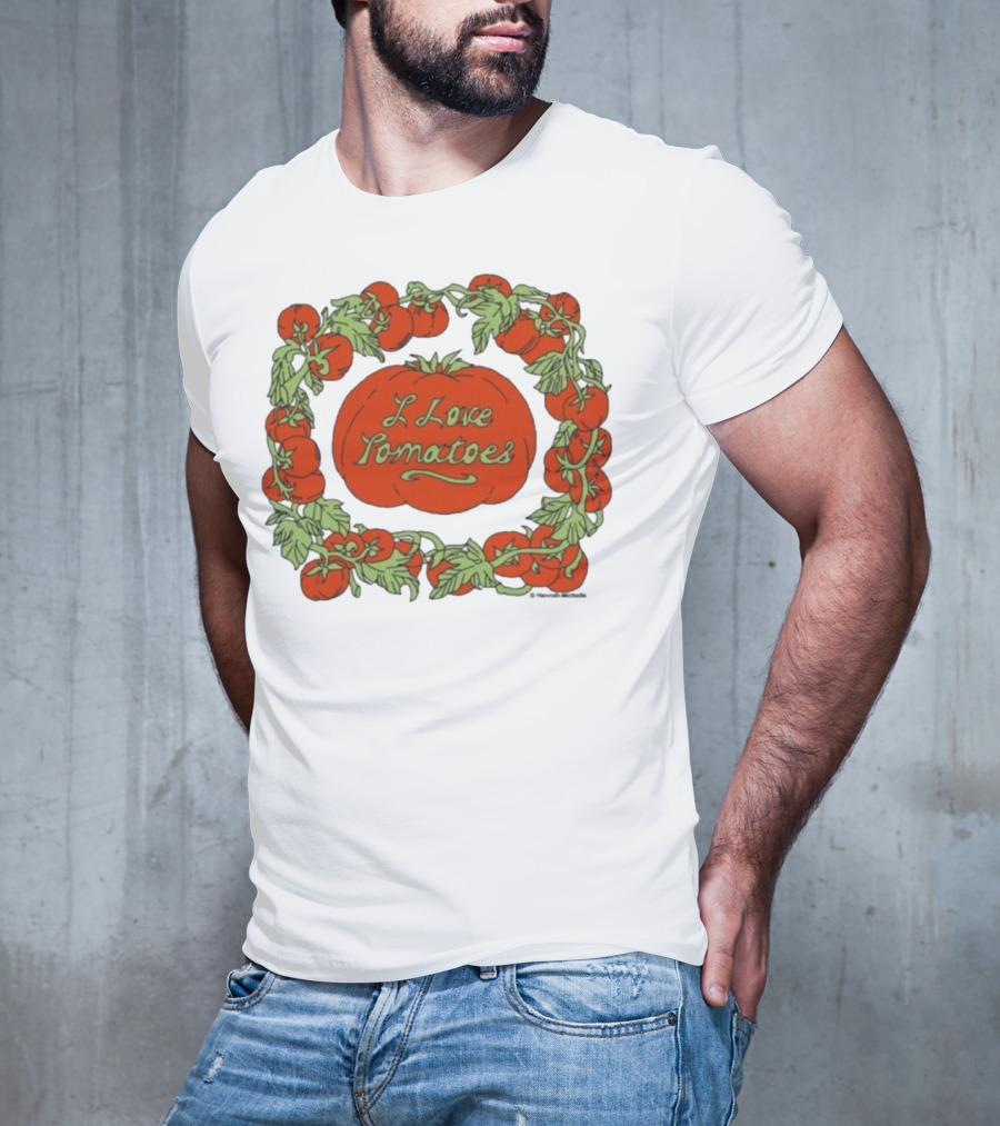 Hannah Michelle I Love Tomatoes Vine Wreath T-Shirt
