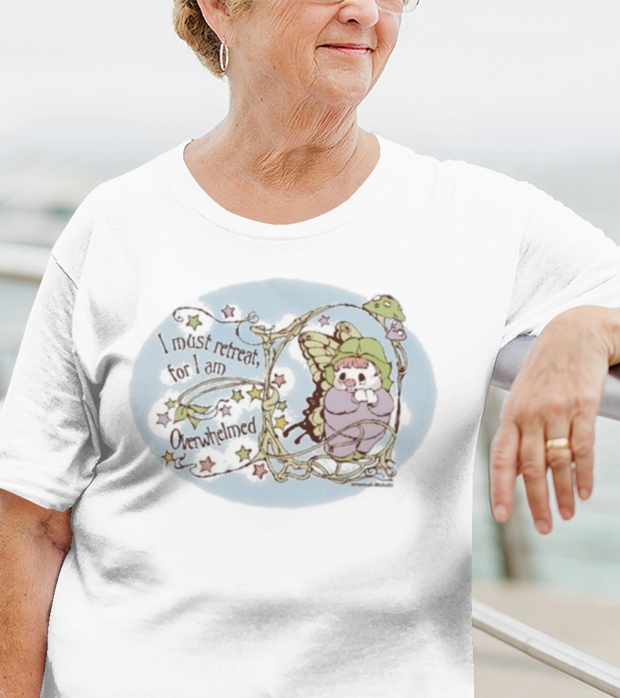 I Must Retreat For I Am Overwhelmed Whimsical Clown Fairy Stars And Mushroom T-Shirt