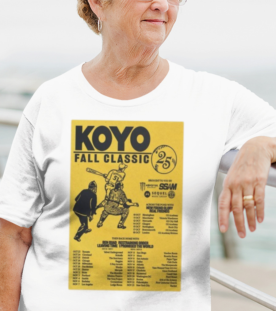 Koyo Fall Classic 2025 Tour Featuring New Found Glory Real Friends Ben Quad Restraining Order T-Shirt