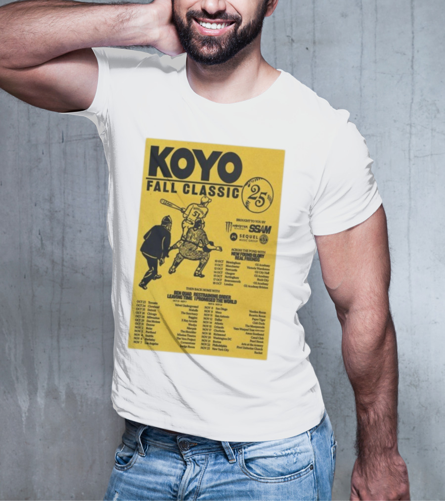 Koyo Fall Classic 2025 Tour Featuring New Found Glory Real Friends Ben Quad Restraining Order T-Shirt