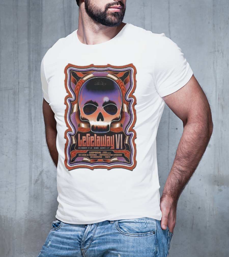 LeGetaway VI Lespecial October 17-19 2025 Kent CT Skull DJ Logic Supersillyus Lifeband T-Shirt