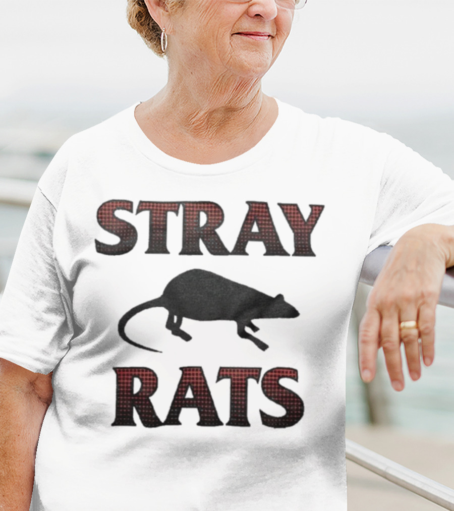 Stray Rats Rodenticide Halftone Dark Rat Silhouette T-Shirt