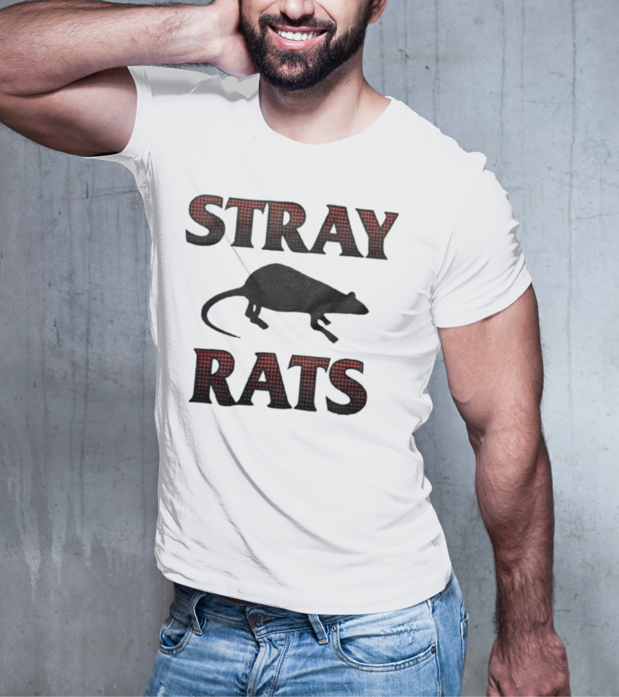 Stray Rats Rodenticide Halftone Dark Rat Silhouette T-Shirt