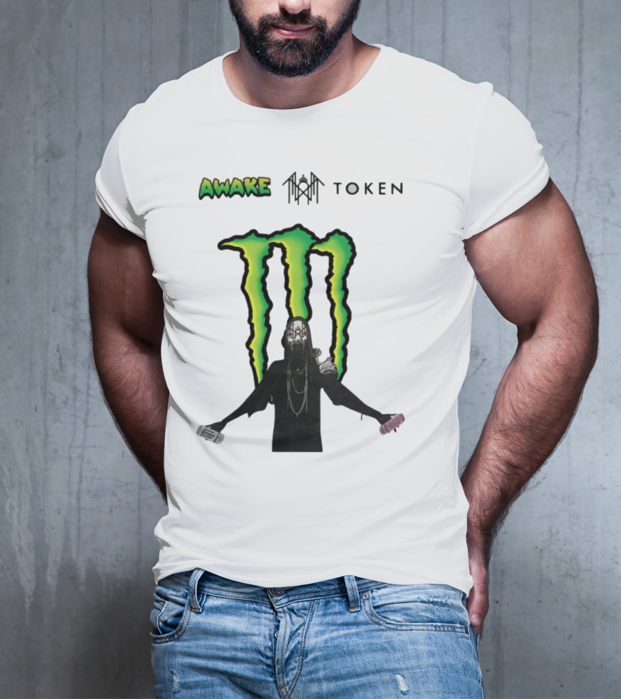 Awake Token Monster Energy Hooded Figure T-Shirt