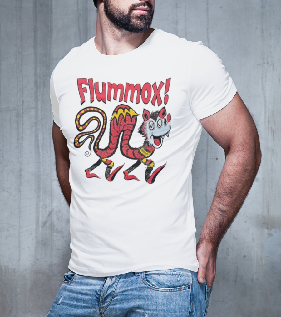 Flummox Seussian Opossum Pal Red Yellow Striped Creature T-Shirt