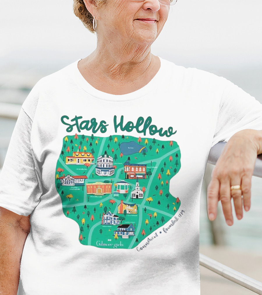 Stars Hollow Map Gilmore Girls Town Landmarks T-Shirt