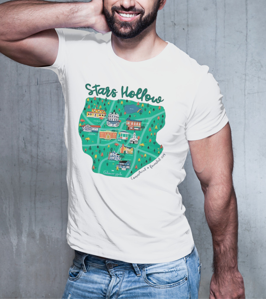 Stars Hollow Map Gilmore Girls Town Landmarks T-Shirt
