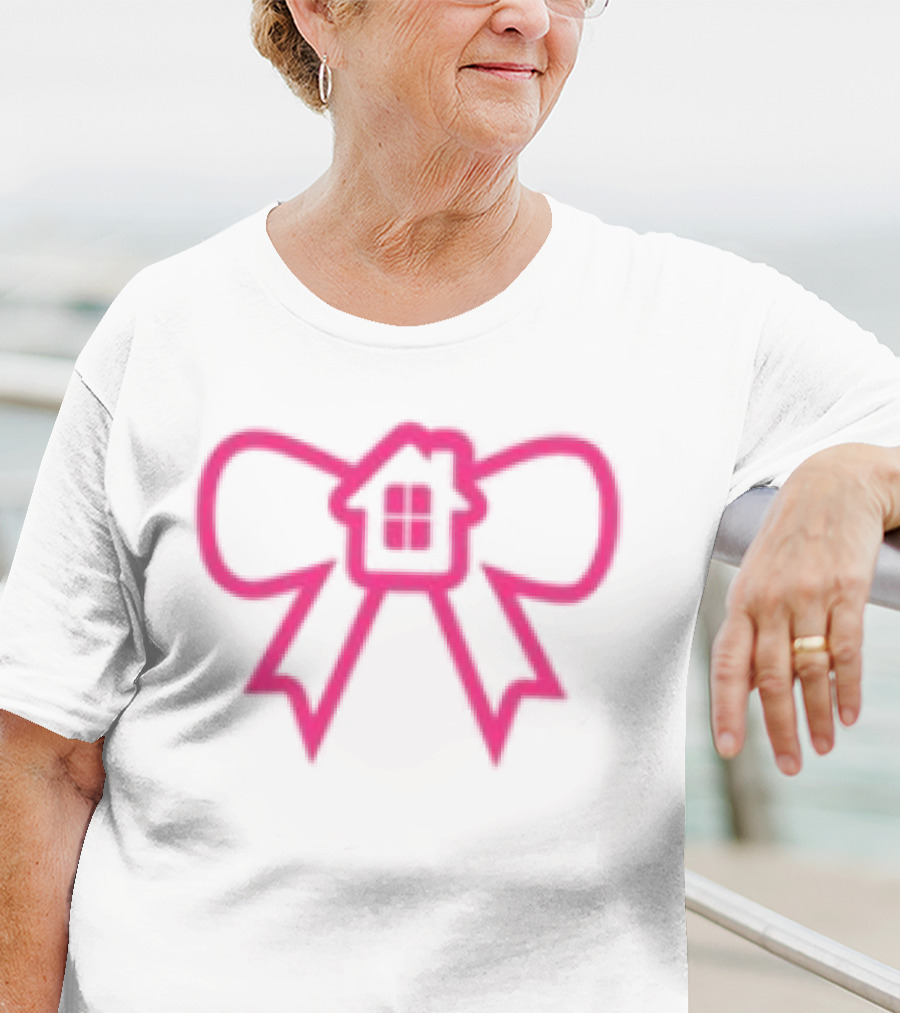 Glowhouse White Pink Bow Ribbon T-Shirt