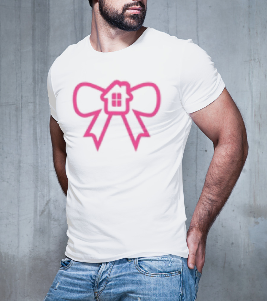 Glowhouse White Pink Bow Ribbon T-Shirt