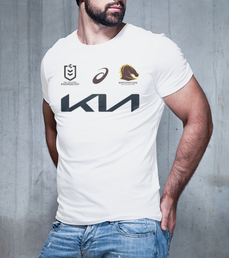 Kia Brisbane Broncos 2025 NRL Away Jersey Asics National Rugby League T-Shirt