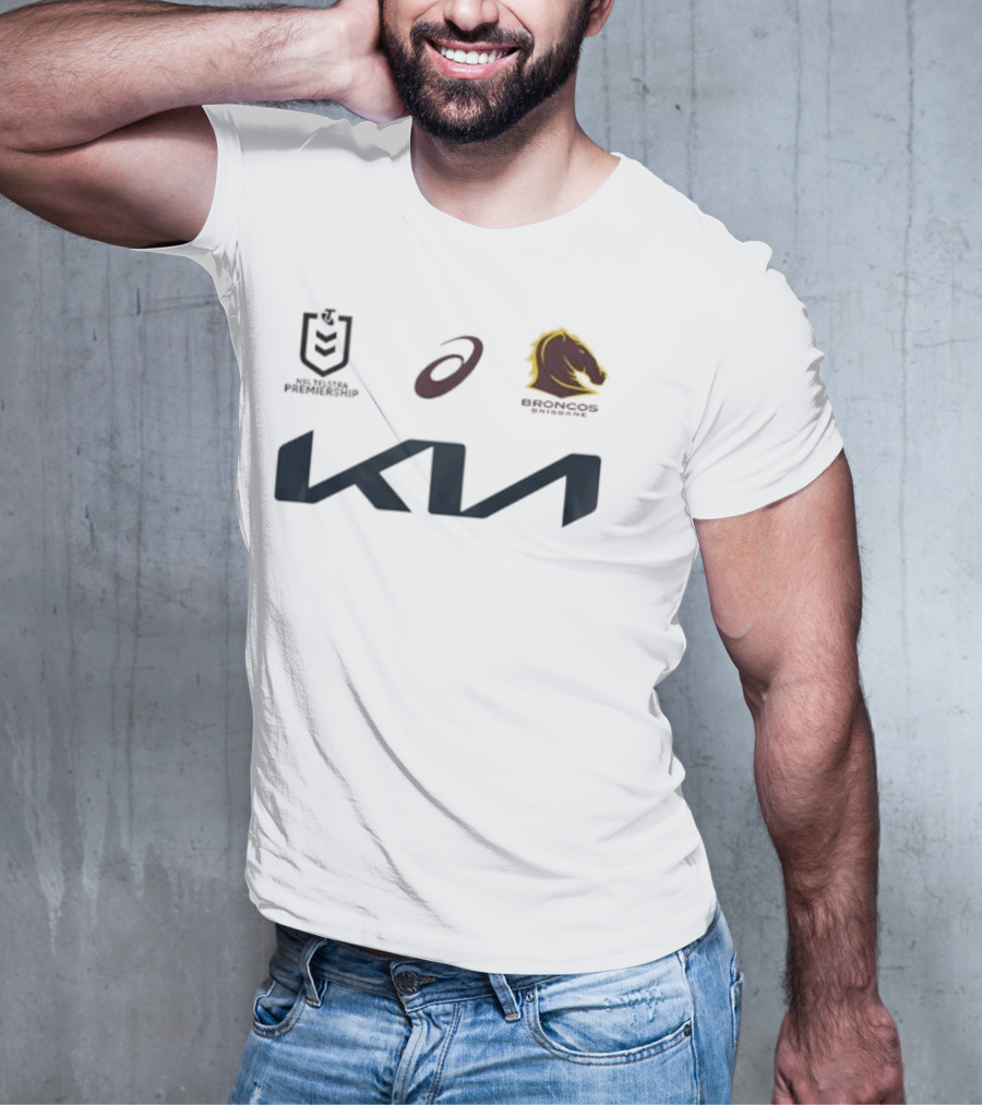 Kia Brisbane Broncos 2025 NRL Away Jersey Asics National Rugby League T-Shirt