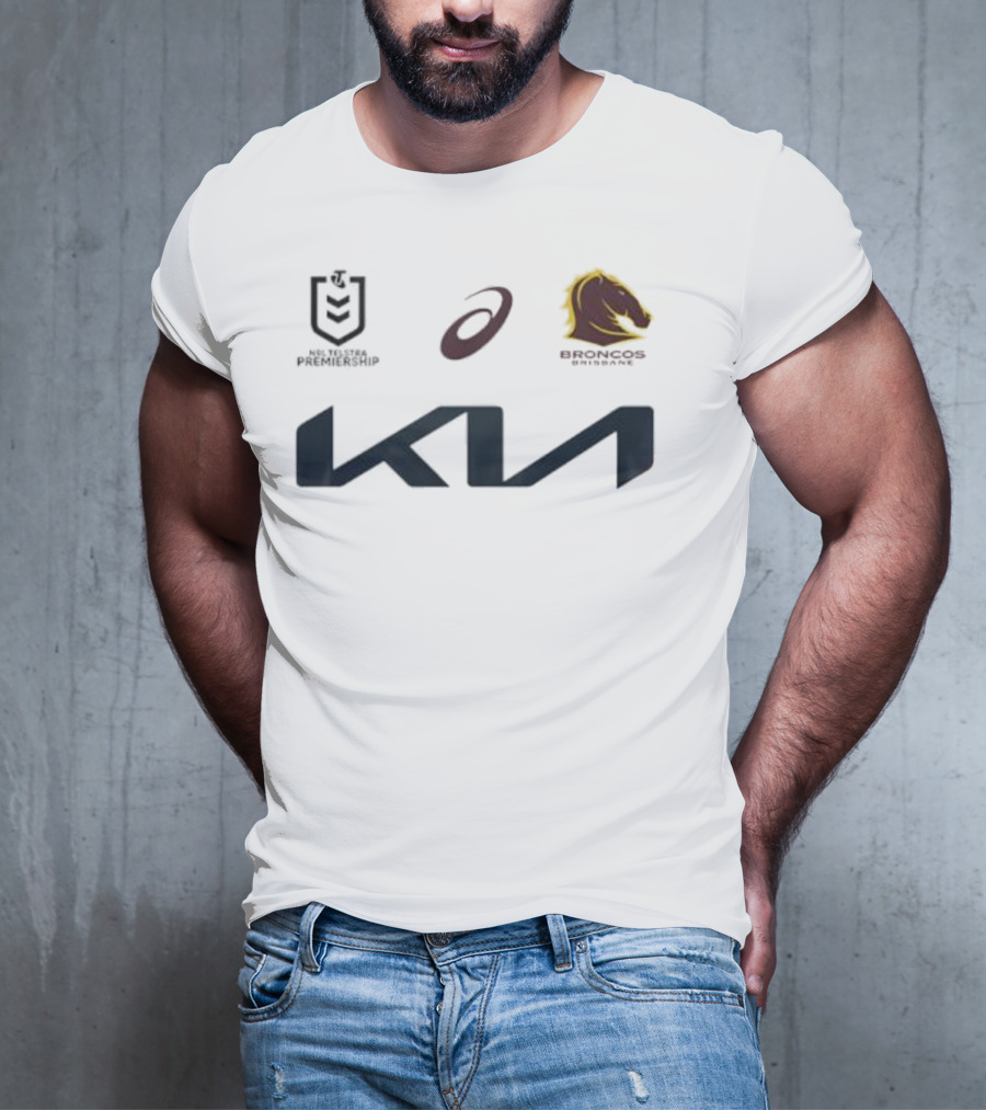 Kia Brisbane Broncos 2025 NRL Away Jersey Asics National Rugby League T-Shirt