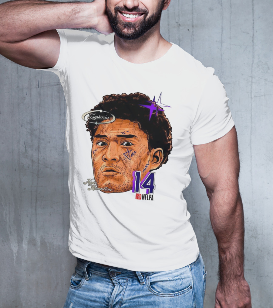 Kyle Hamilton Baltimore Ravens Euphoria Number 14 Ravens Star T-Shirt