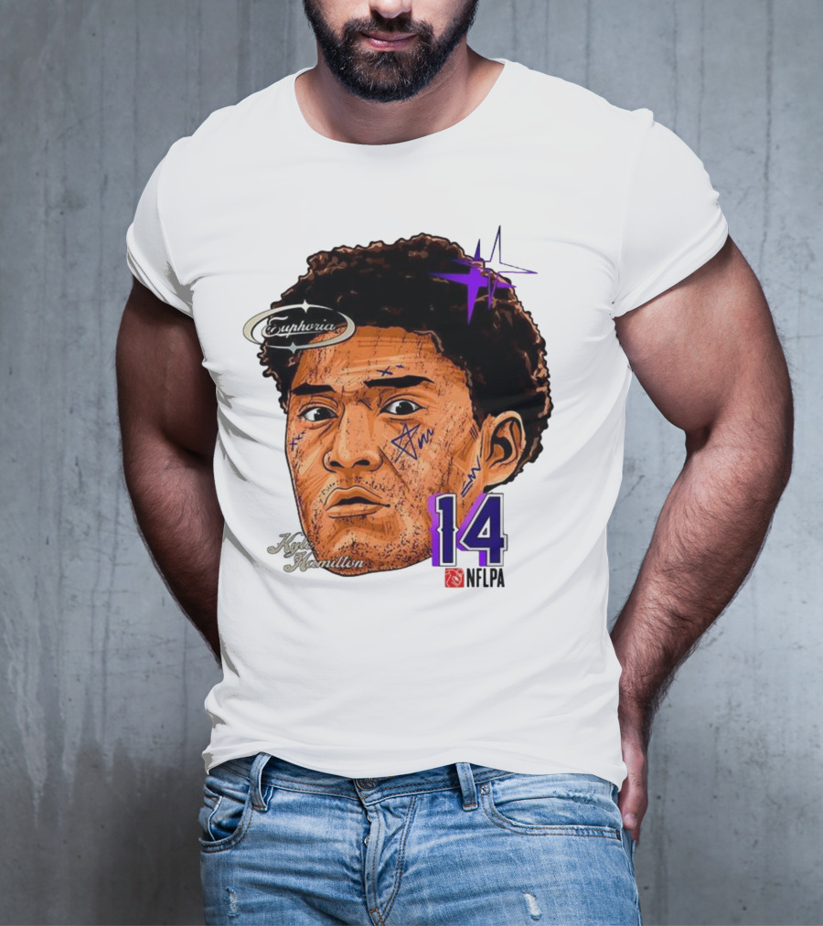 Kyle Hamilton Baltimore Ravens Euphoria Number 14 Ravens Star T-Shirt