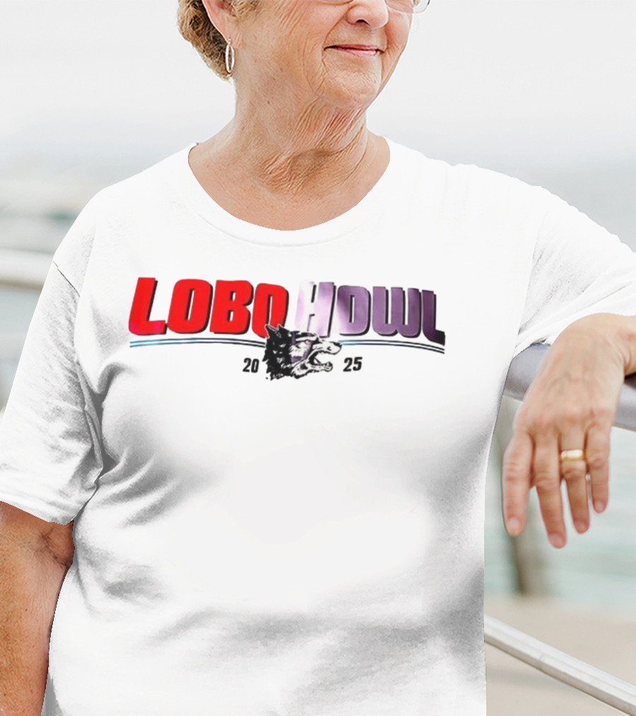 Lobo Howl 2025 Wolf Head Logo Red Purple T-Shirt