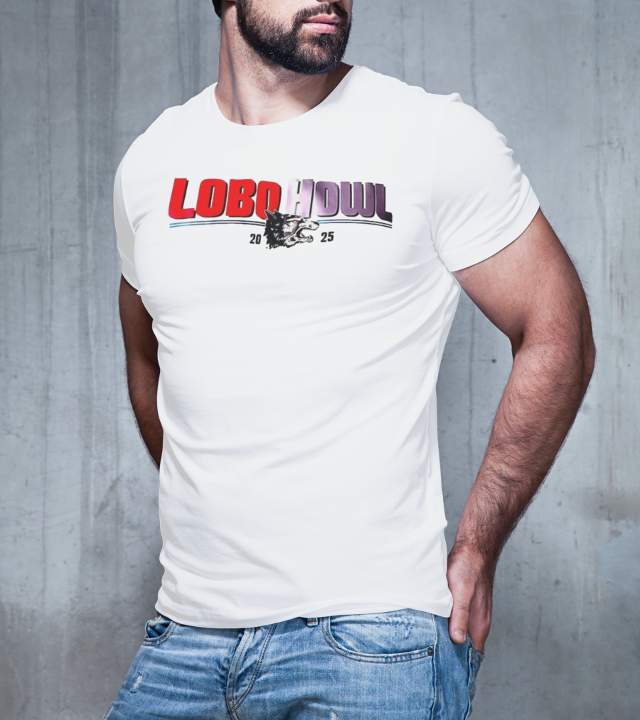 Lobo Howl 2025 Wolf Head Logo Red Purple T-Shirt