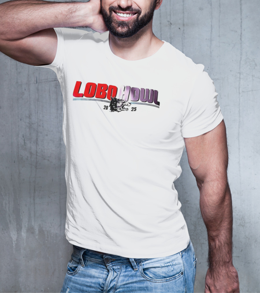 Lobo Howl 2025 Wolf Head Logo Red Purple T-Shirt