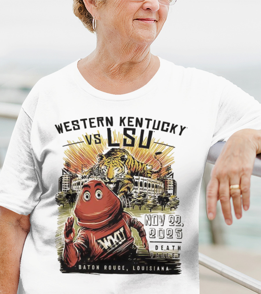 Western Kentucky Vs LSU November 2025 Tiger Mascot Baton Rouge Louisiana Stadium T-Shirt