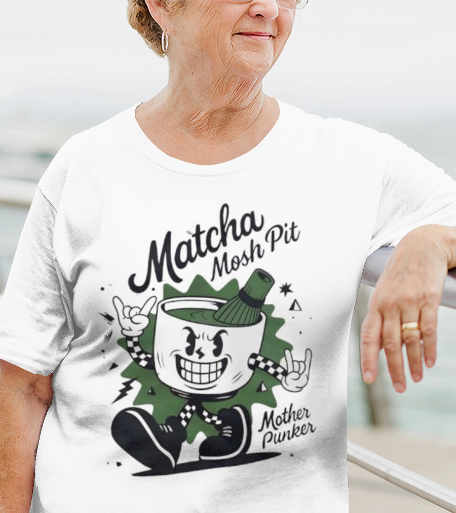 Matcha Mosh Pit Mother Punker Cartoon Cup With Whisk T-Shirt