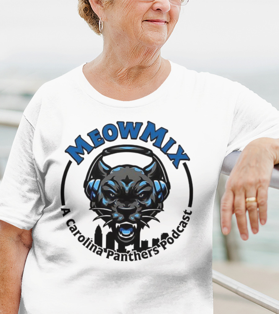 Meow MIX Carolina Panthers Podcast Panther Headphone Art T-Shirt