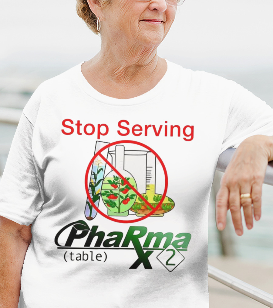 Stop Serving Pharma Table X 2 Chemistry Beakers No Symbol T-Shirt