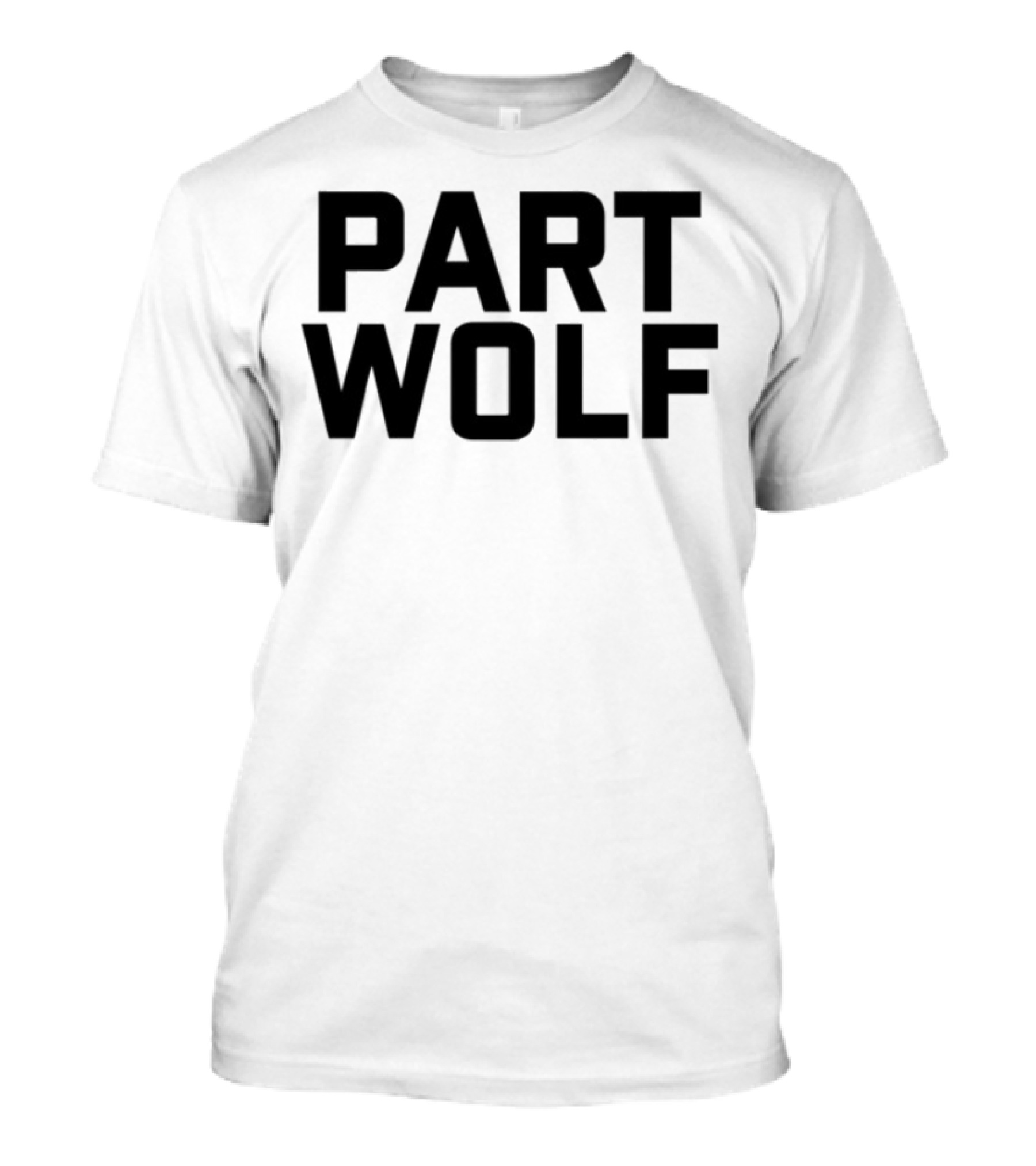 Part Wolf Bold Lettering Style T-Shirt