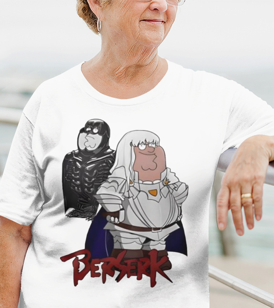 Peter Griffin Family Guy Berserk Crossover Meme Griffith Armor Guts Cosplay T-Shirt