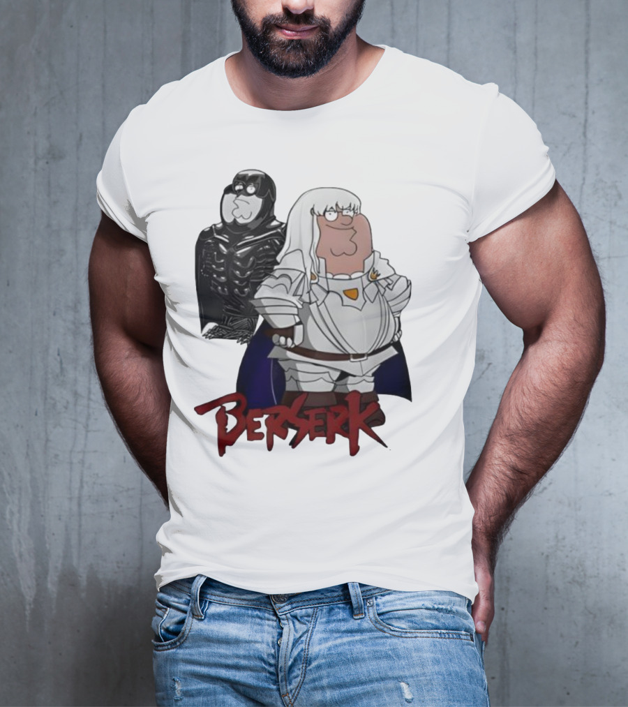 Peter Griffin Family Guy Berserk Crossover Meme Griffith Armor Guts Cosplay T-Shirt