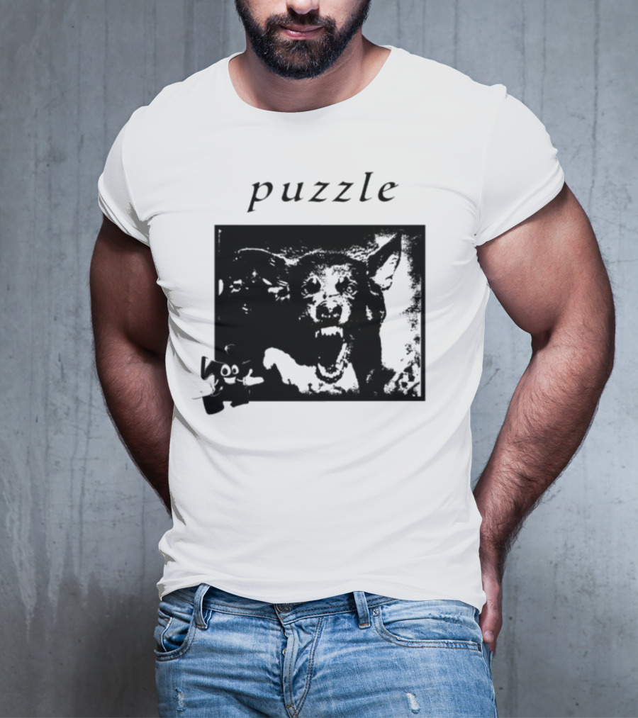 Puzzle Damage Dog With Missing Pieces T-Shirt