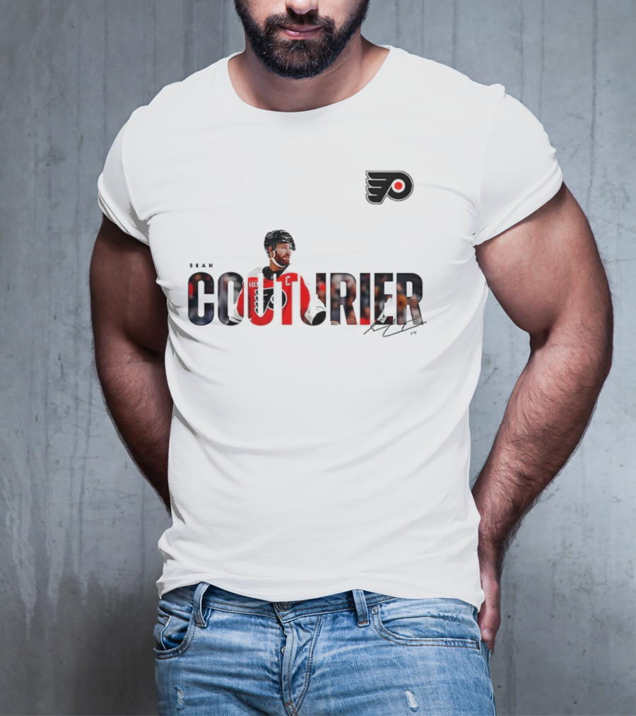 Sean Couturier Philadelphia Flyers Signature NHL C Captain T-Shirt