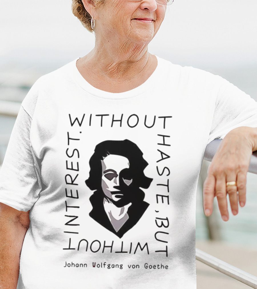 Without Haste But Without Interest Minimalist Portrait T-Shirt
