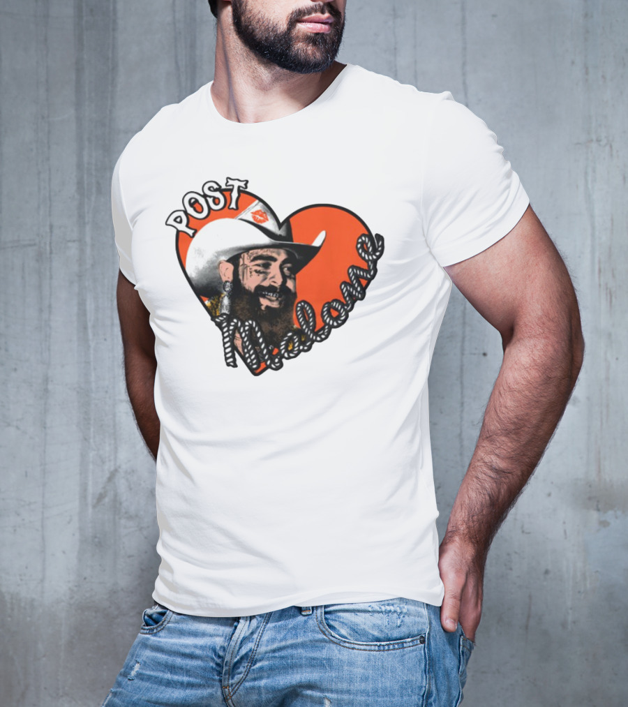 Big Ass Stadium Tour Post Malone Heart Cowboy Design T-Shirt