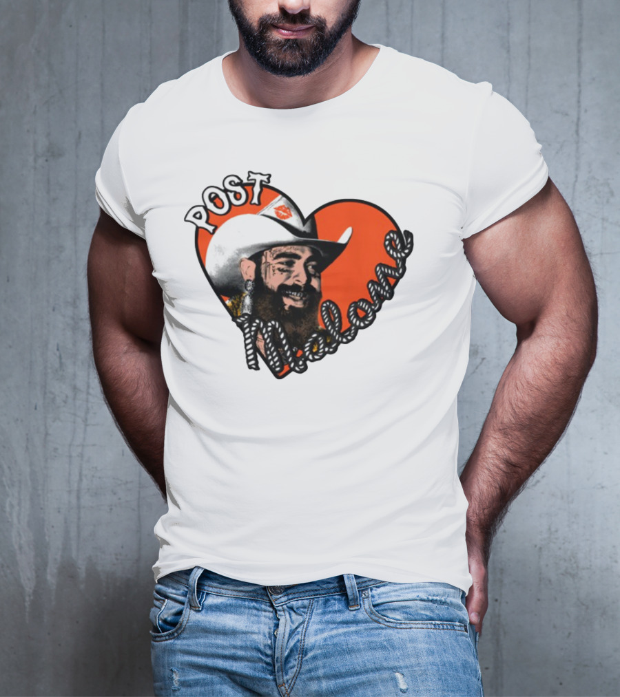 Big Ass Stadium Tour Post Malone Heart Cowboy Design T-Shirt