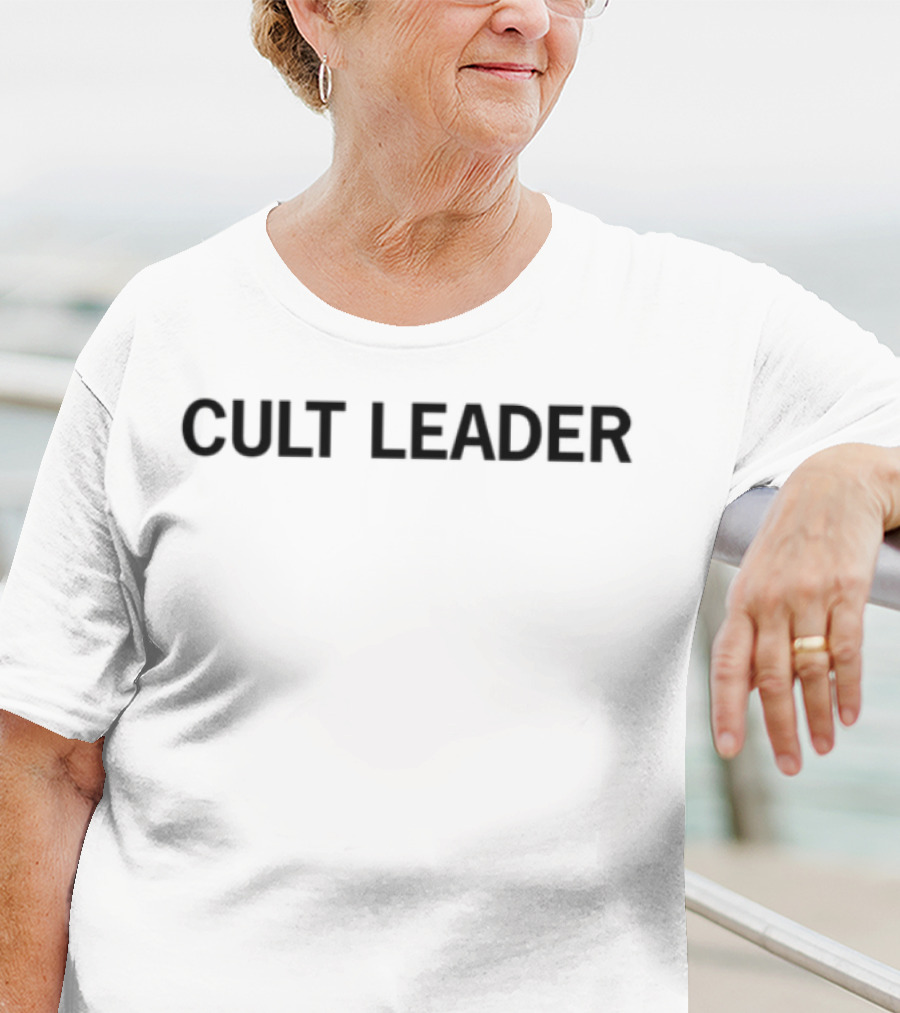 Cult Leader Distressed Style Text T-Shirt