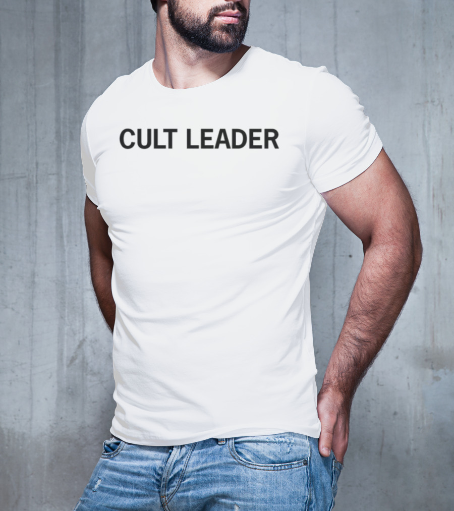 Cult Leader Distressed Style Text T-Shirt