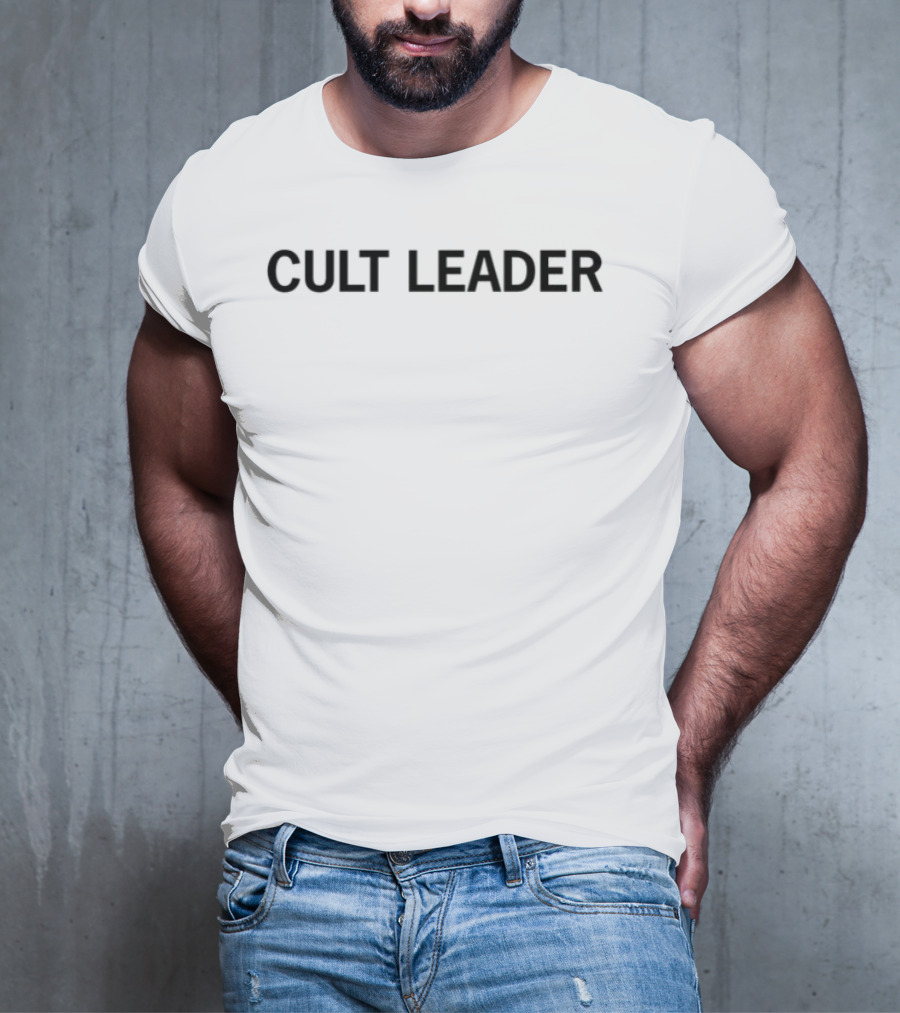 Cult Leader Distressed Style Text T-Shirt