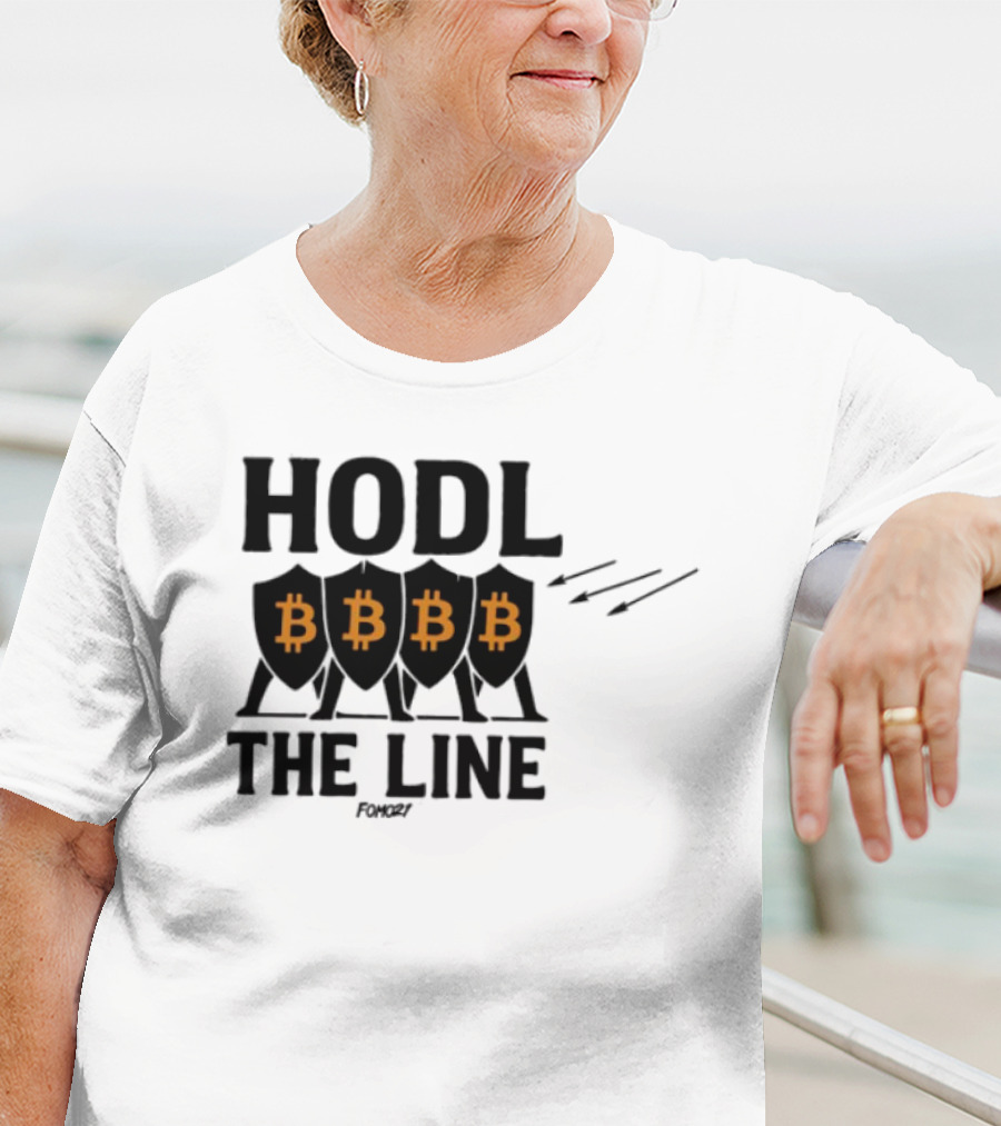 Fomo21 Hodl The Line Bitcoin Warrior BBBB T-Shirt